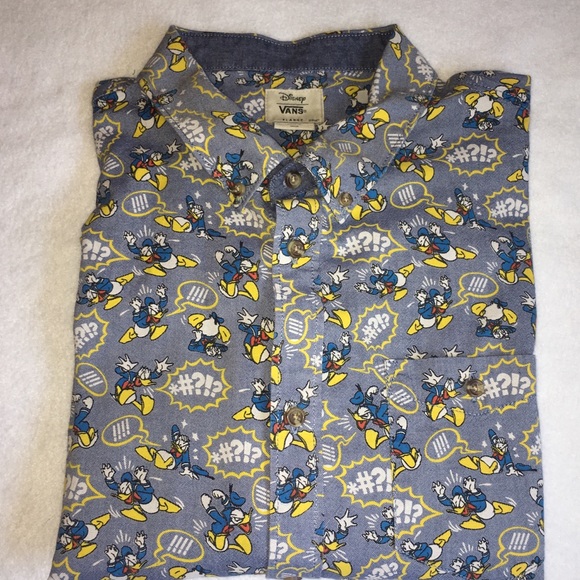 vans mens button shirts